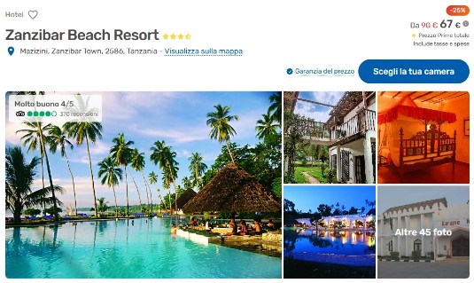 Vacanze, voli e hotel a per Zanzibar